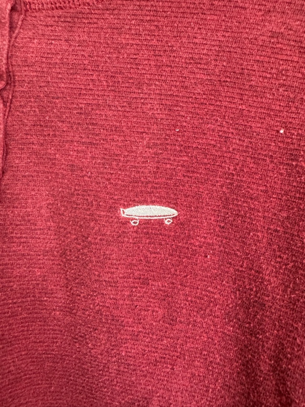Vans Unisex Burgundy Long-Sleeve Henley Sweatshirt Size L - Picture 3 of 5